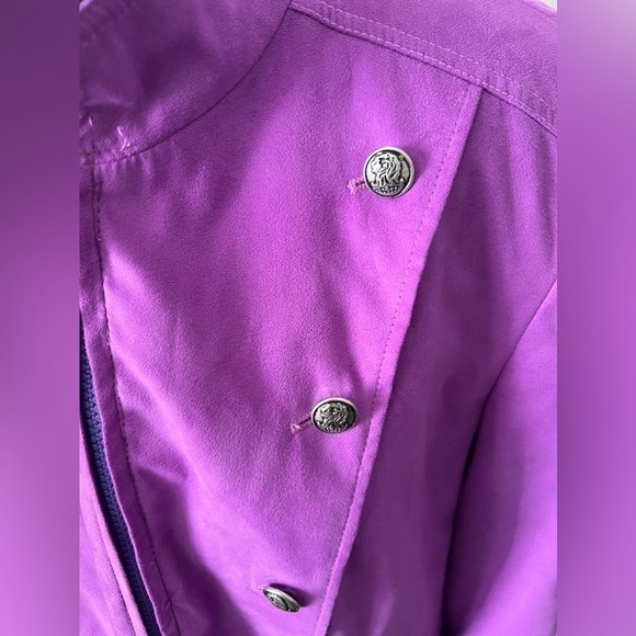 Women's Purple Double-Breasted Jacket - Picture 3 of 16